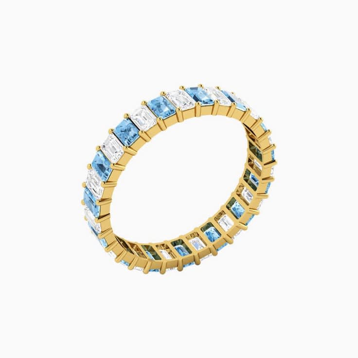 Aquamarine and Diamond Eternity Ring