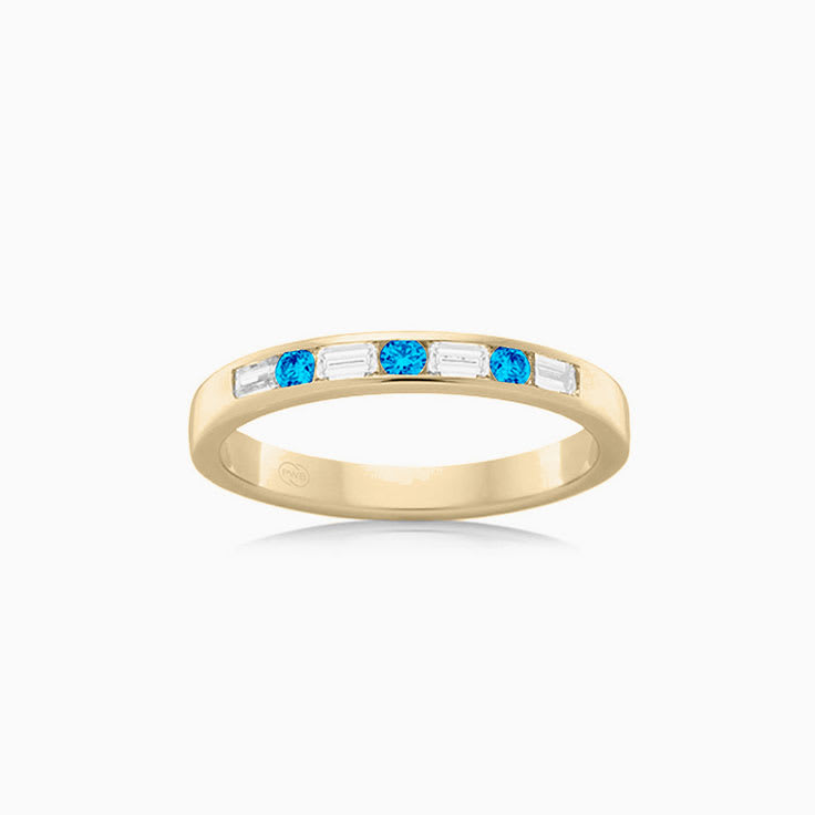 Swiss blue topaz and diamond ring