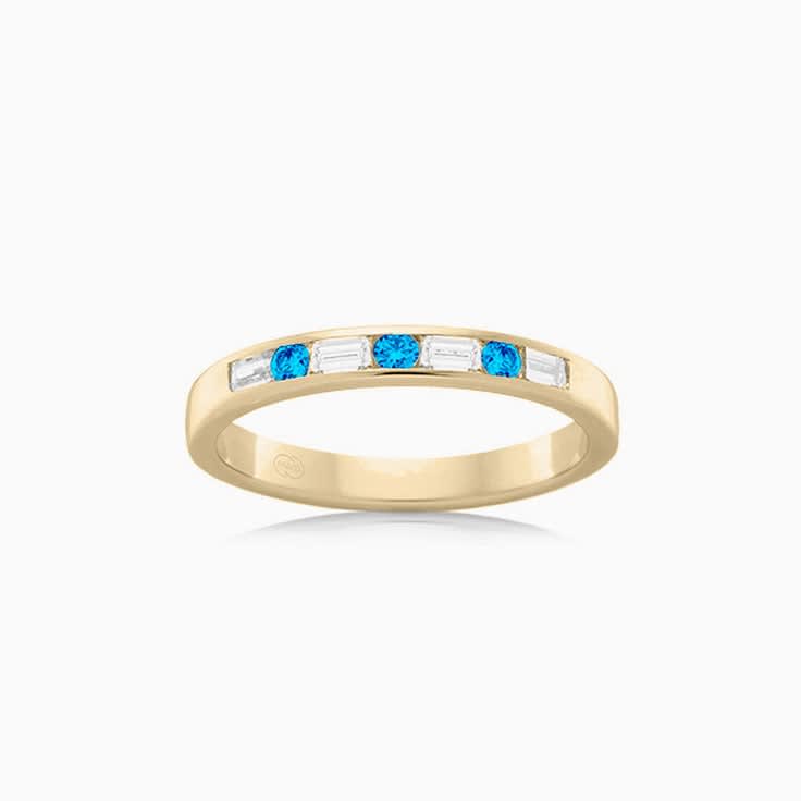 Swiss blue topaz and diamond ring
