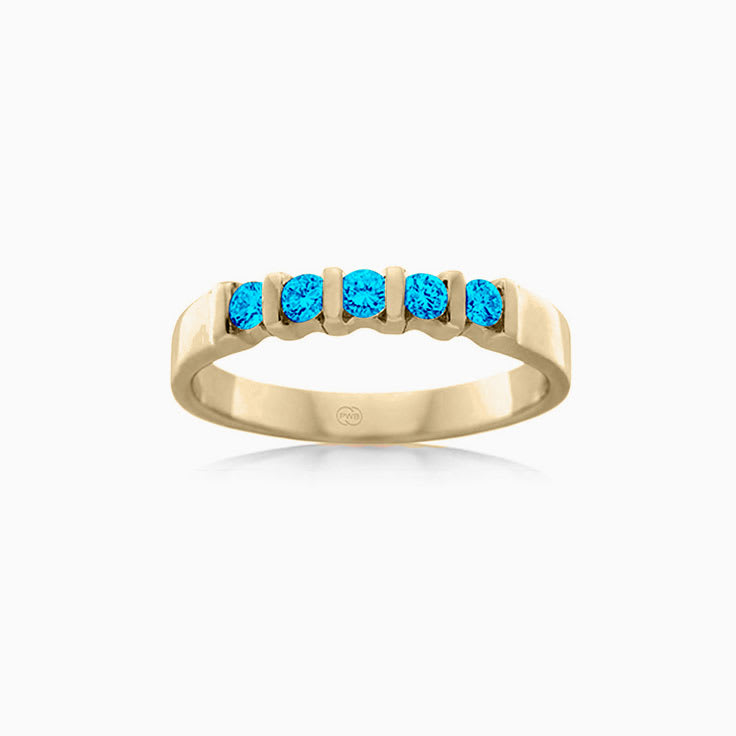 Swiss blue topaz ladies diamond ring