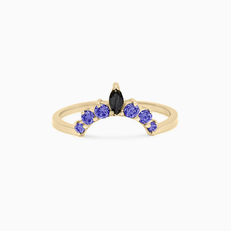 Tanzanite Black diamond fitted band