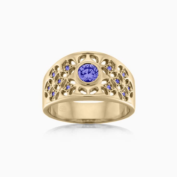 Tanzanite Drop set diamond dress ring