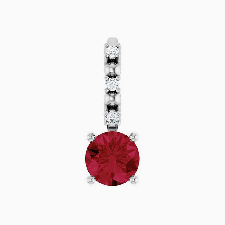 Natural ruby and diamond pendant