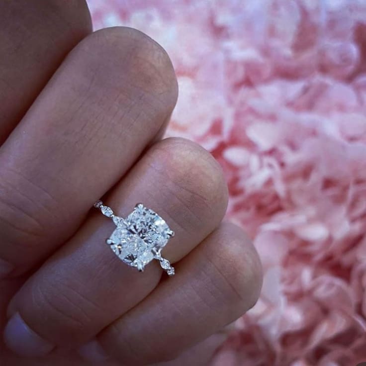 3 carat lab cushion cut diamond