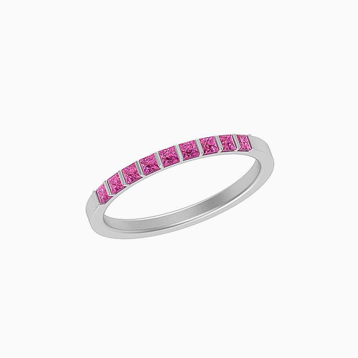 Princess cut Pink Sapphire band