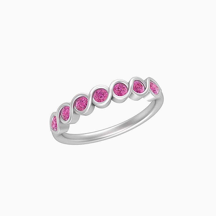 Pink Sapphire on a twisted band