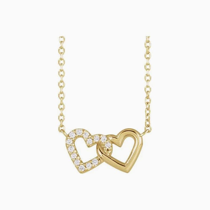 Petite Double Interlocking Heart Necklace