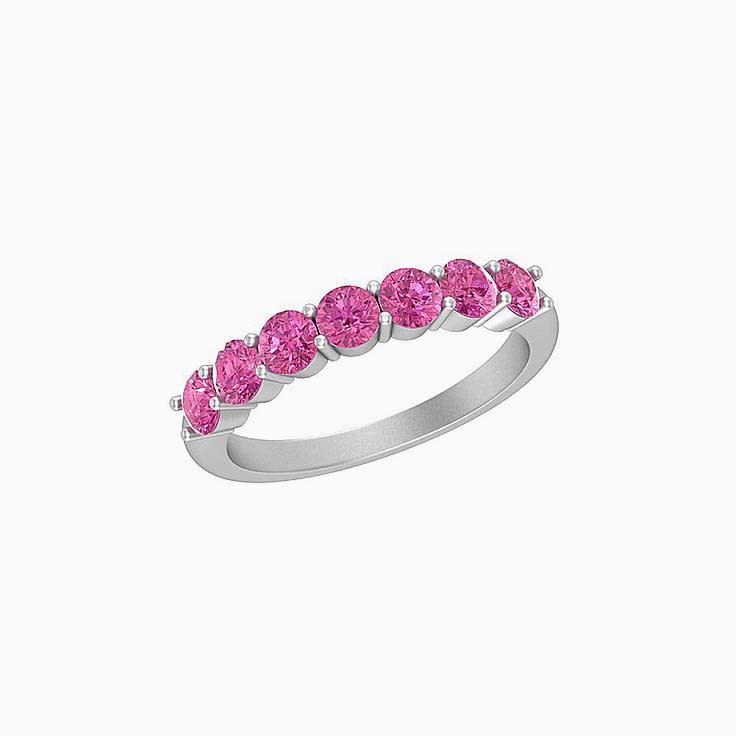 Classic pink sapphire round band