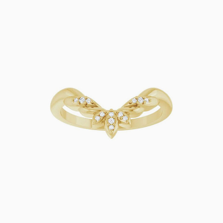 Natural Diamond Floral Inspired Contour Band