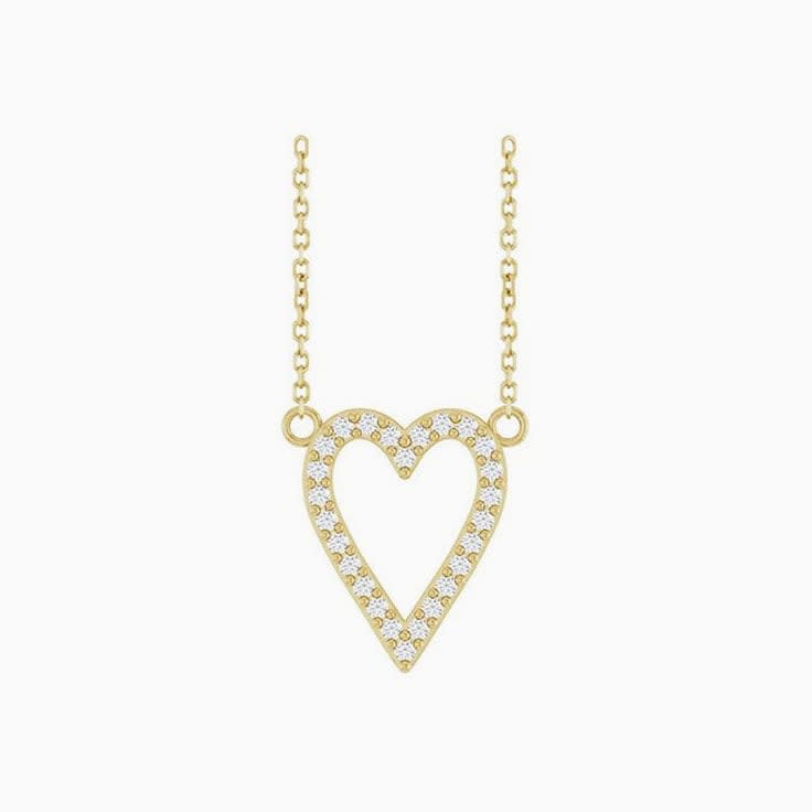 Natural Diamond Heart Necklace