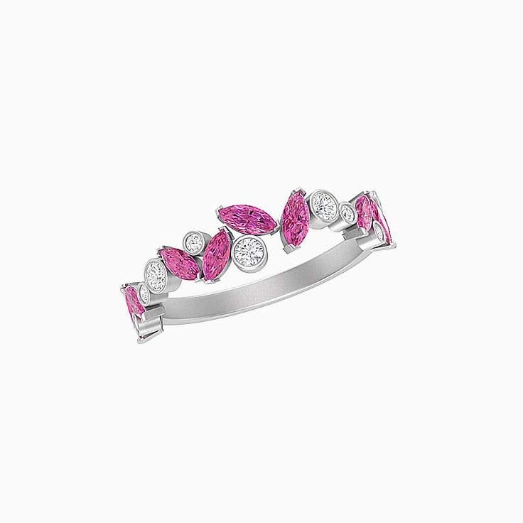 Pink Sapphire wedding band