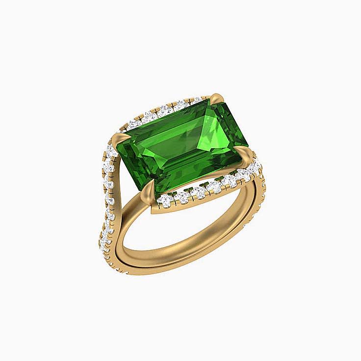 Tourmaline and diamond dress ring