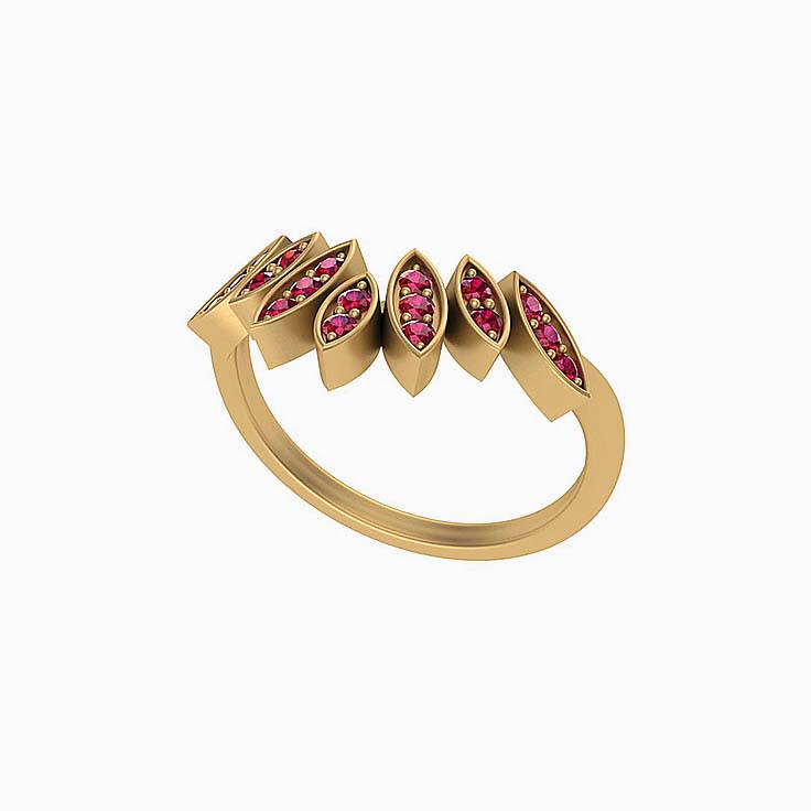 Red ruby fitted ladies band