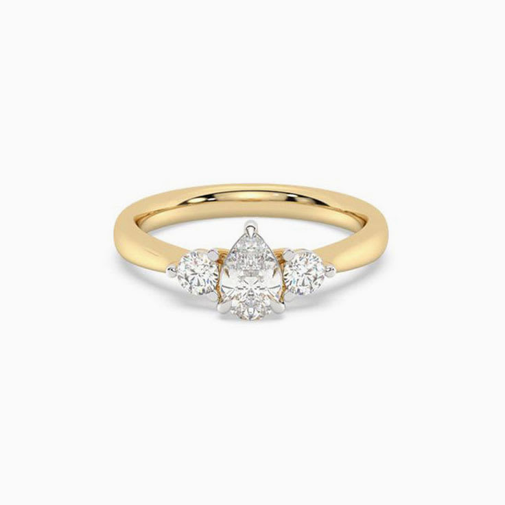 Pear trilogy with round diamond