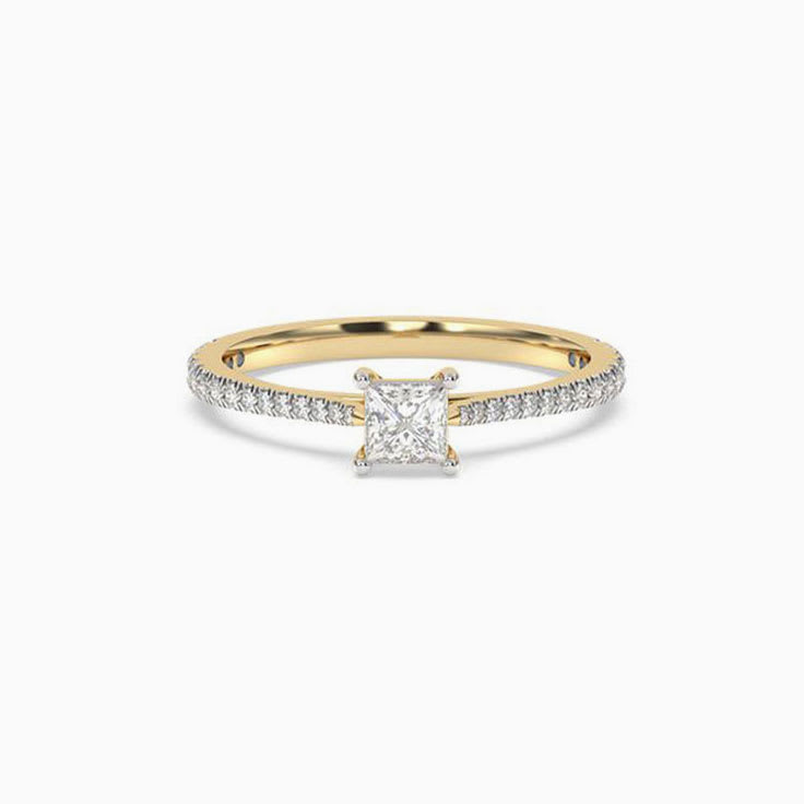Half carat princess cut diamond engagement ring