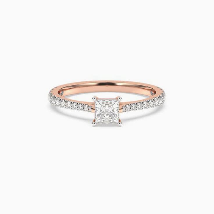 70 points princess cut diamond engagement ring