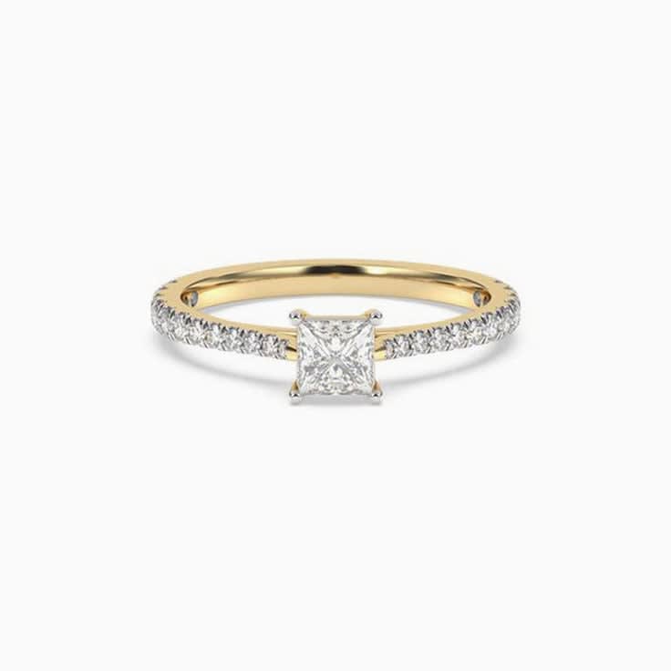 70 points princess cut diamond engagement ring