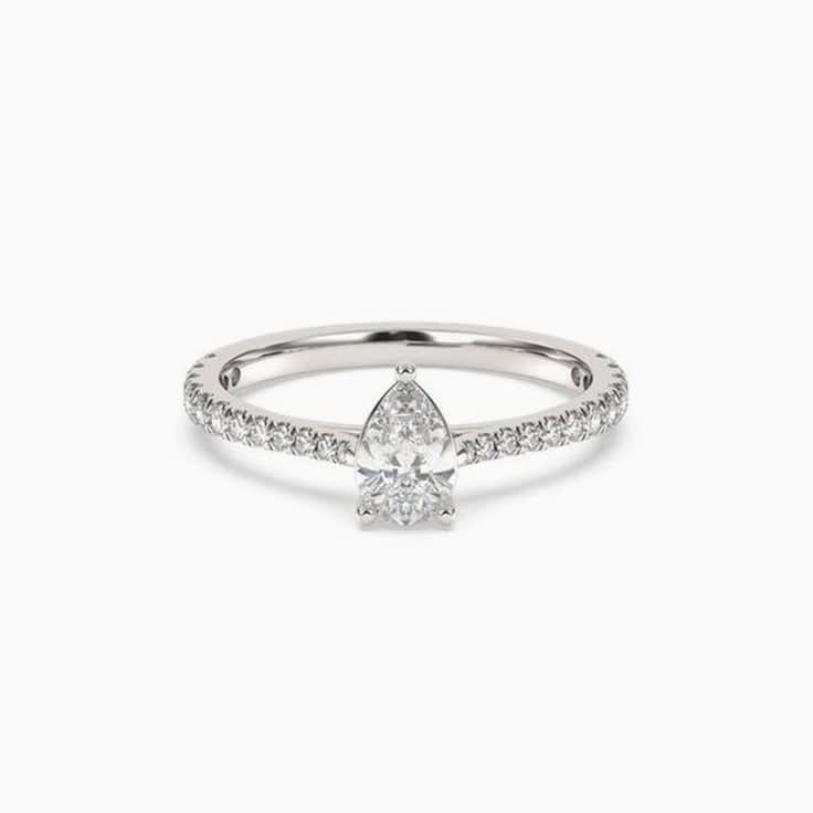 80 points pear engagement ring