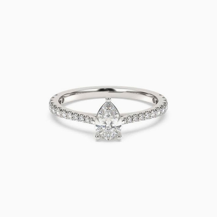 80 points pear engagement ring