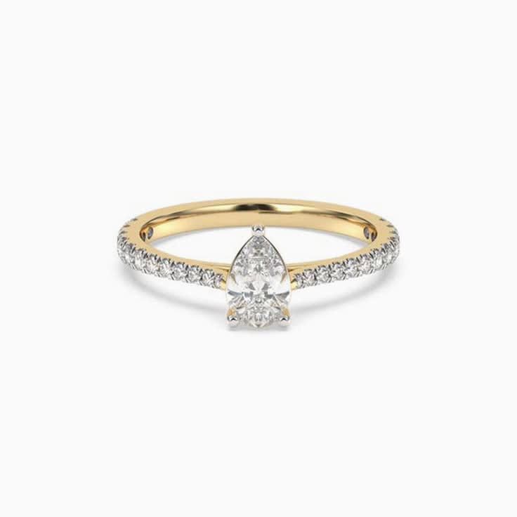 80 points pear engagement ring