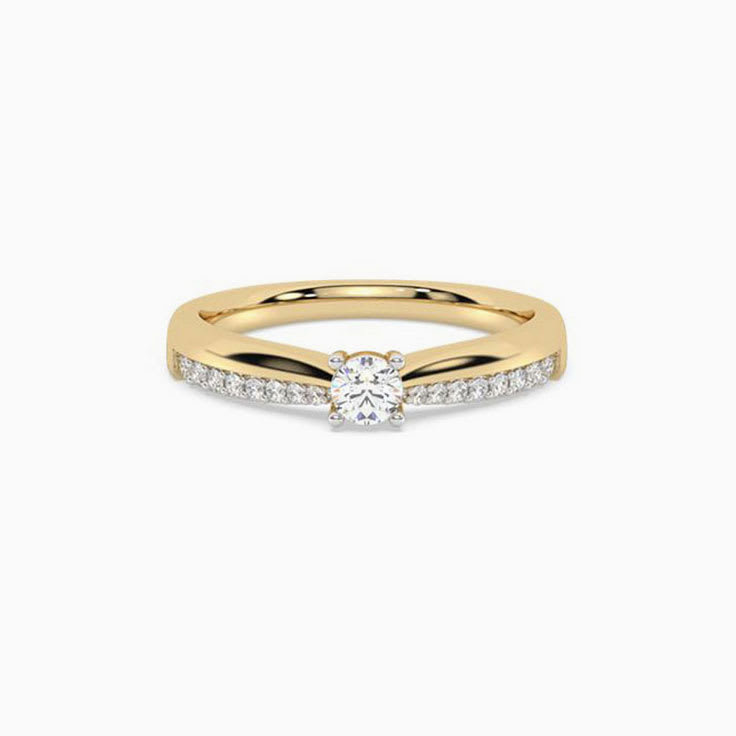 Petite engagement ring with round diamond