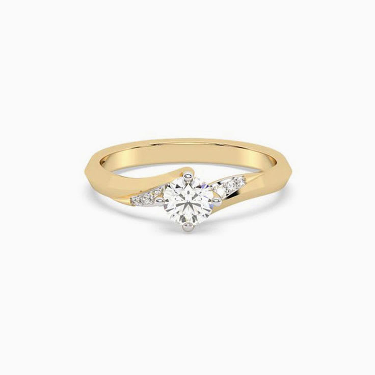 Half carat round diamond engagement ring