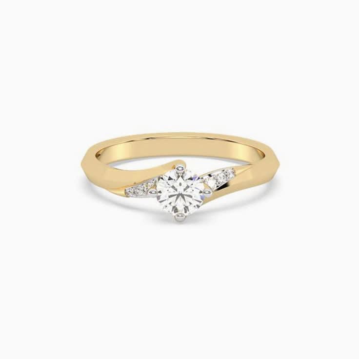 Half carat round diamond engagement ring