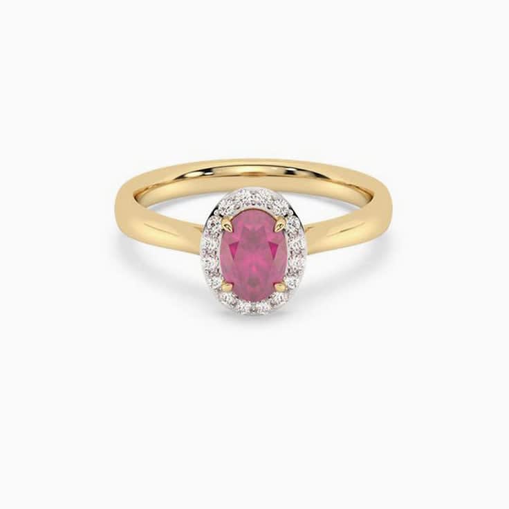 Petite rub diamond halo ring