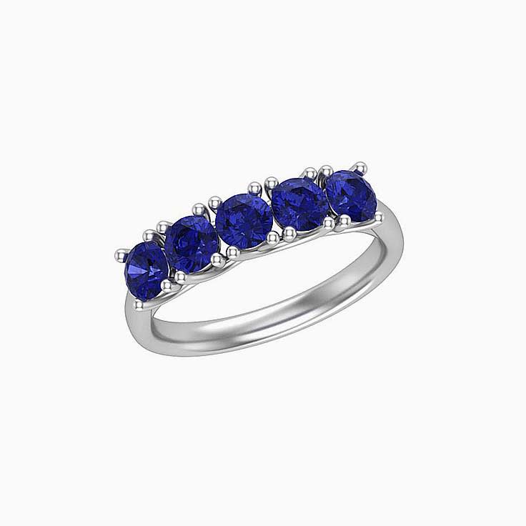 5 Stone Tanzanite Band