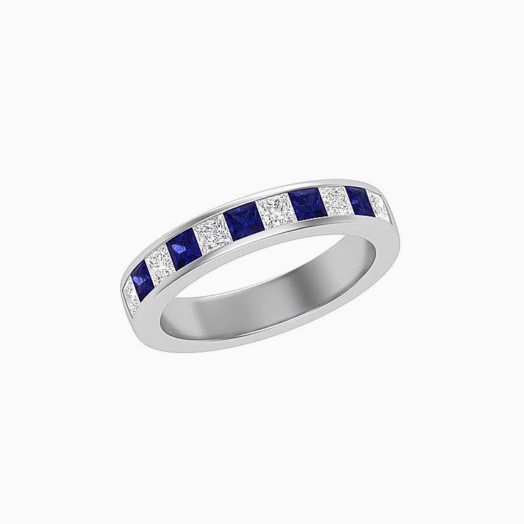 Princess Cut tanznaite And Diamond Ring
