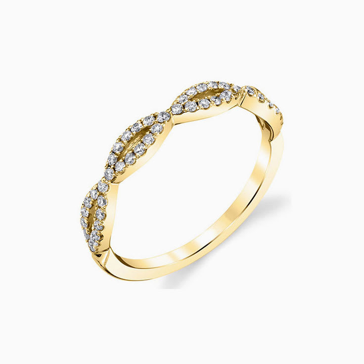 Ladies spiral wedding band