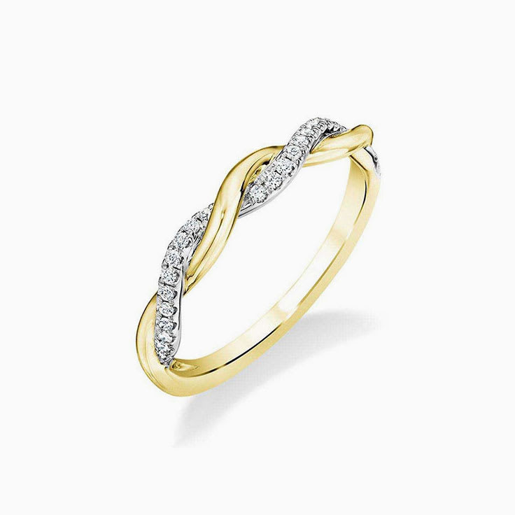 Two Tone Spiral Wedding Band