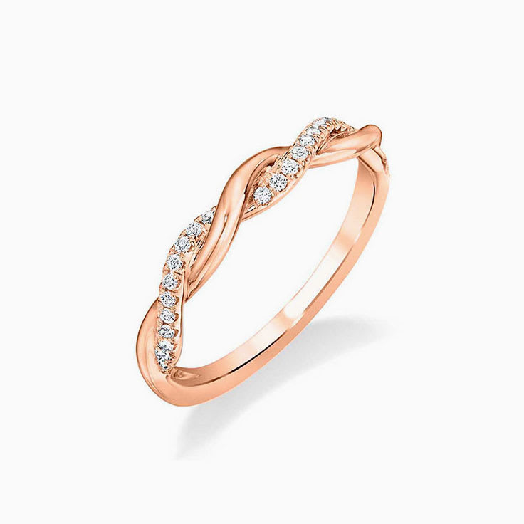 Womens diamond spiral ring