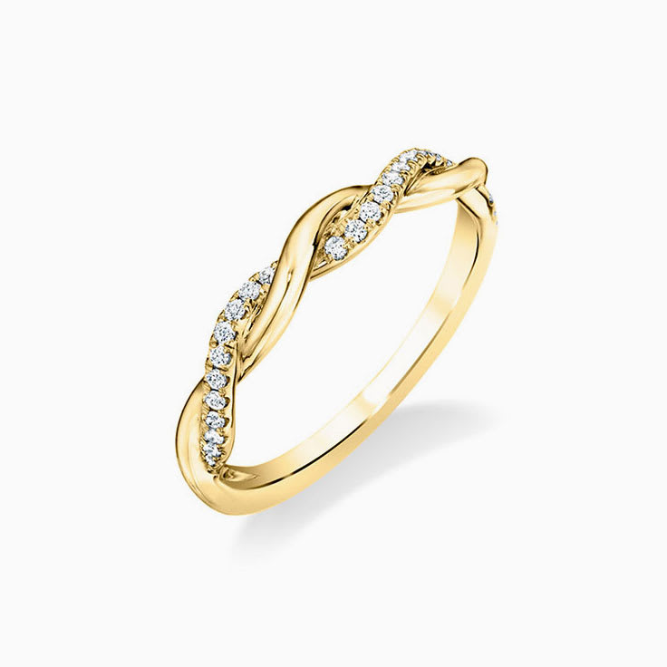 Modern Diamond Spiral Wedding Ring