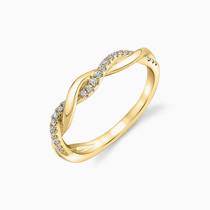 Ladies diamond spiral band