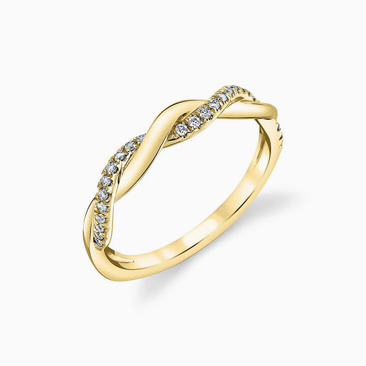 Twisted look Spiral Diamond Wedding Ring