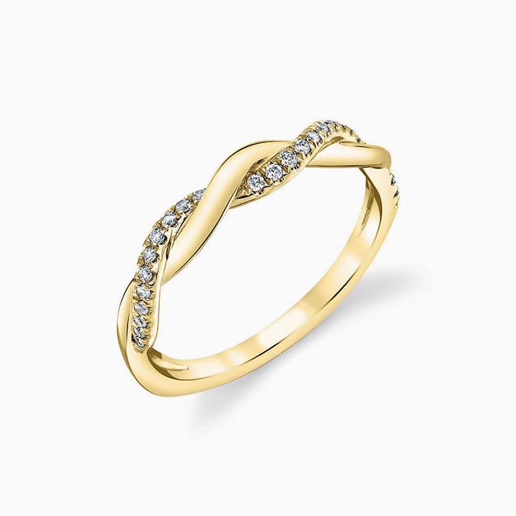 Twisted look Spiral Diamond Wedding Ring