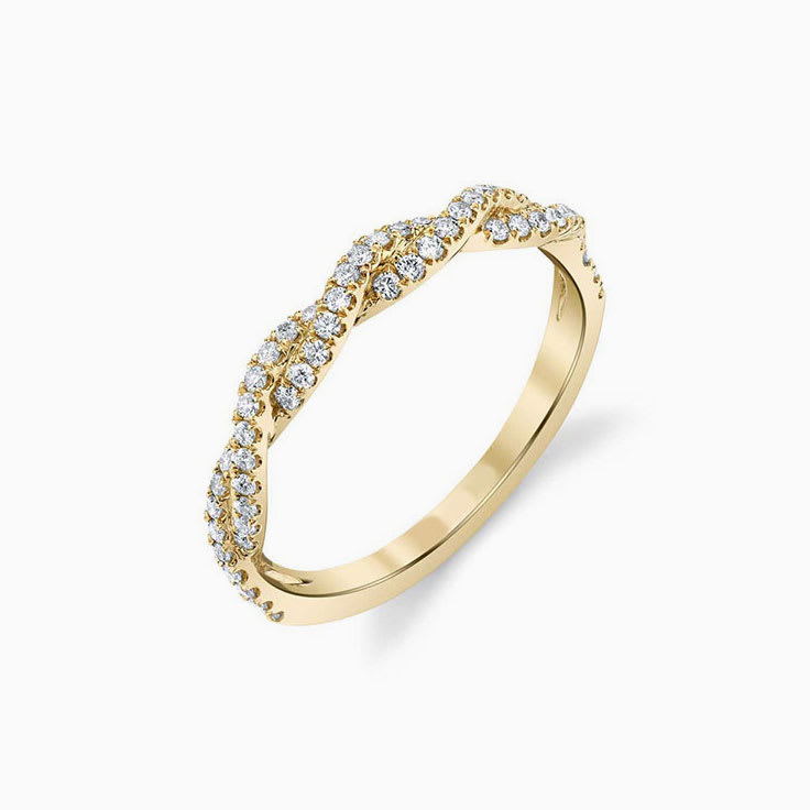 intertwining Spiral Diamond Wedding Ring