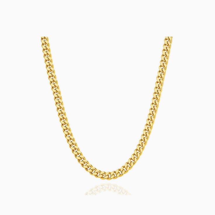 Diamond cut mens solid gold chain