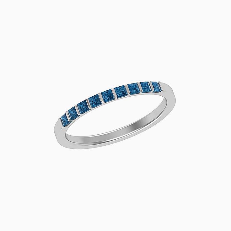 Princess Cut London blue topaz Band