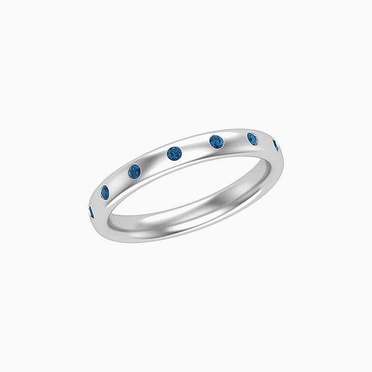 Drop Set London blue topaz Wedding Band