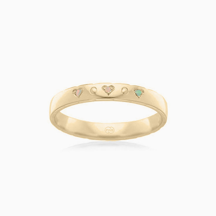 Opal Heart pattern diamond ring HR1473