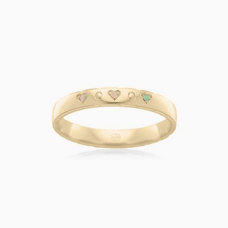 Opal Heart pattern diamond ring HR1473