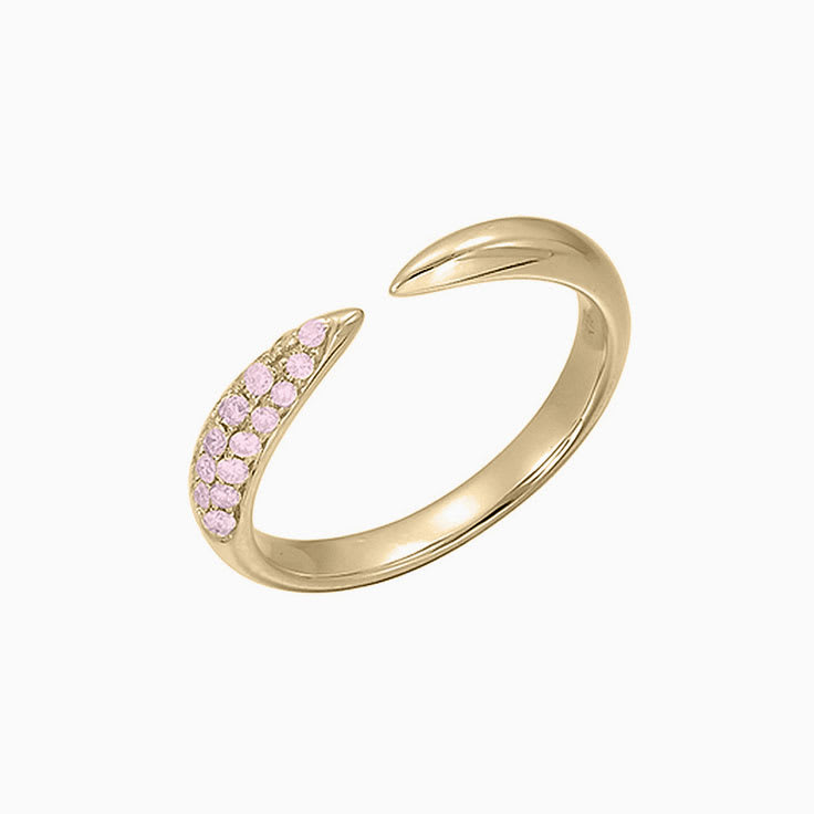 Rose Quartz Pave set diamond cuff