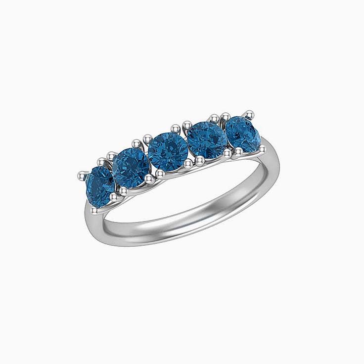 5 Stone London blue topaz Band