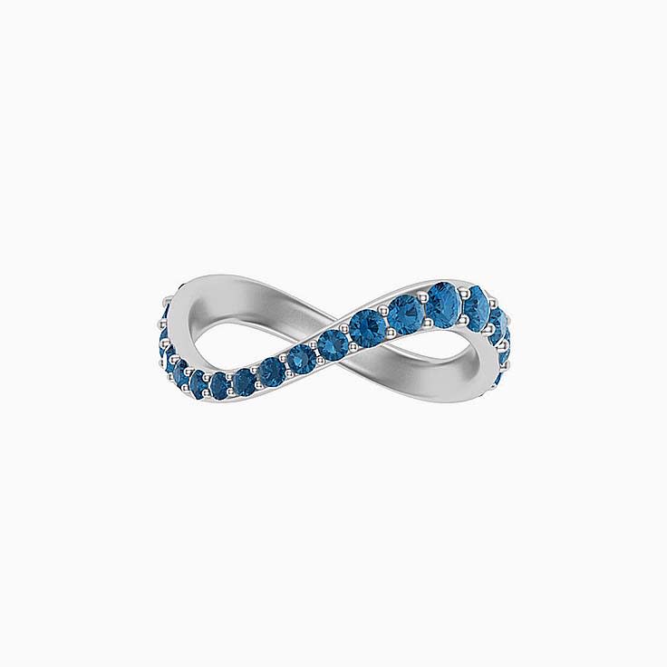 Wave Pattern London blue topaz Ring