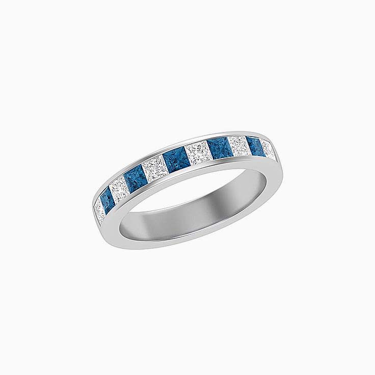 Princess Cut London blue topaz And Diamond Ring