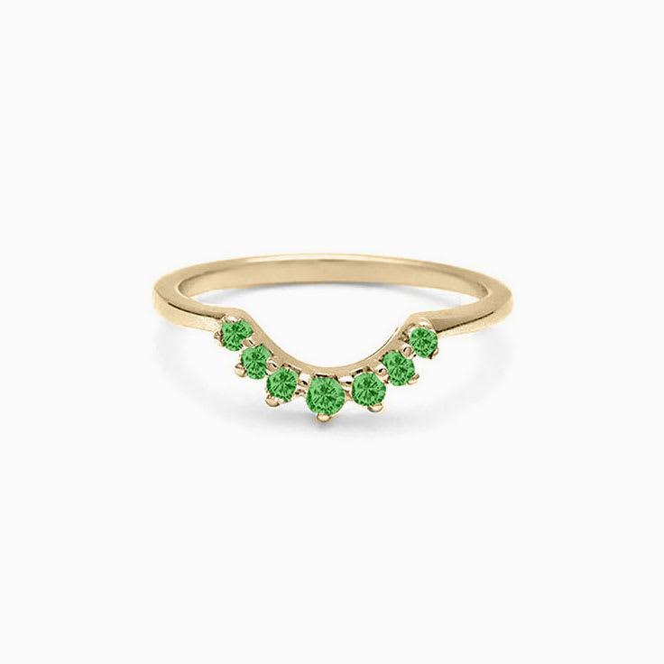 Tsavorite Womens Tiara Diamond Ring