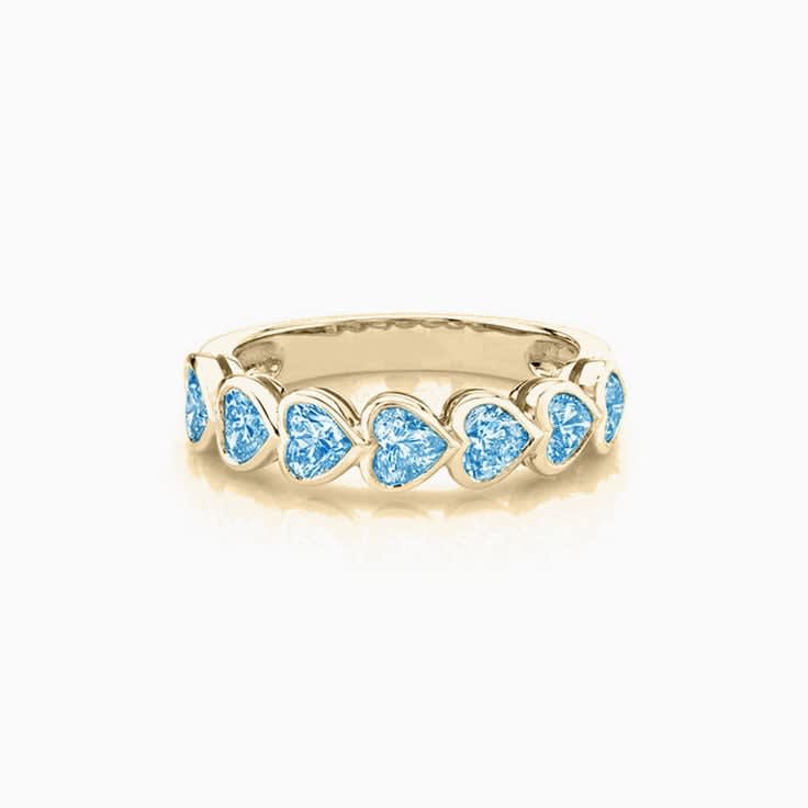 Sky Blue Topaz Heart diamond band