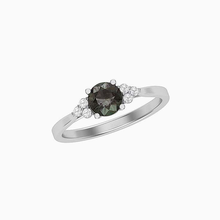 Alexandrite With Round Diamonds